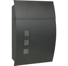 Ocelová poštovní schránka BK.931.G.CM s okénky z matného plexiskla, barva černá matná-thumb-0