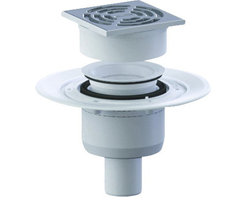 Odtokový systém pro sprchový kout Swisspor 50 mm bílá 300134 Podlahová vpusť se čtvercovou mřížkou pro vnitřní použití