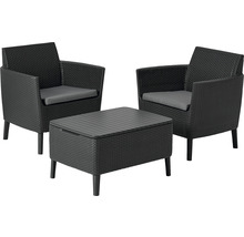 Zahradní nábytek se dvěma křesly a stolem s úložným prostorem