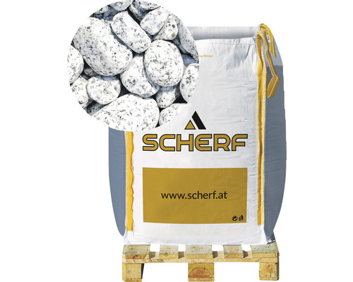 Štěrk žulový 15–25 mm sůl a pepř big bag 1000 kg Vak s okrasným štěrkem na paletě