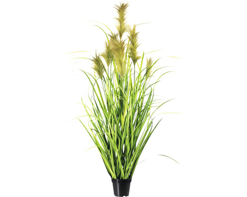 Umělá rostlina ozdobnice čínská cca 155 cm zelená v květináči Ø 17 cm x 14,5 cm