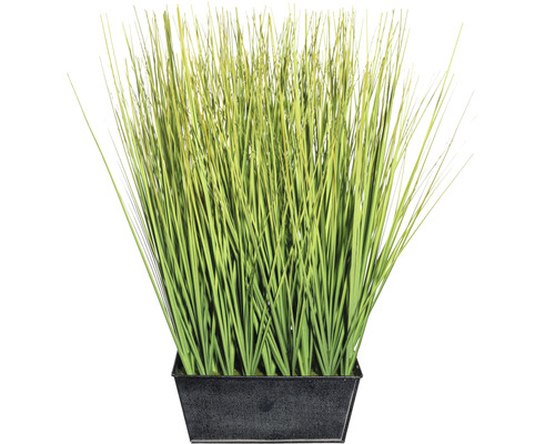 Umělá rostlina tráva cca 46 cm zelená v černém zinkovém truhlíku 20 x 14 x 9 cm
