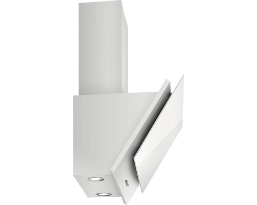 Bílá digestoř s otevřenou klapkou