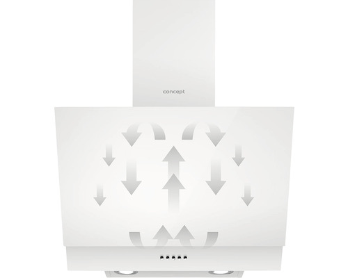 Odsavač par se šipkami znázorňujícími cirkulaci vzduchu