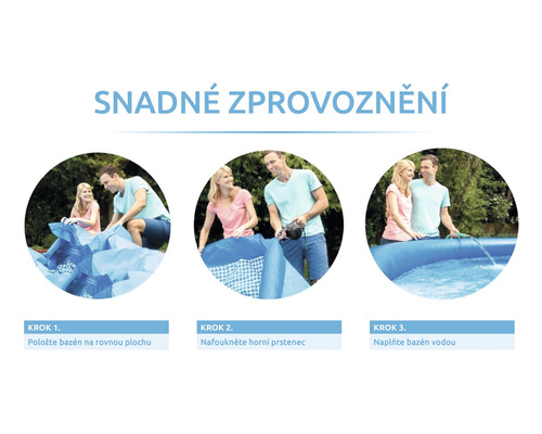 Návod k montáži bazénu ve třech krocích.