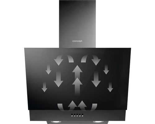 Odsavač par s vyobrazením cirkulace vzduchu