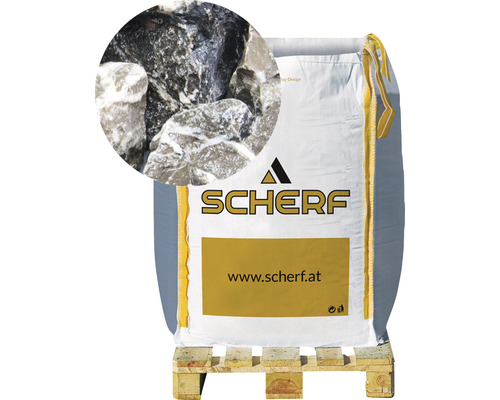 Kamenná drť mramorová 50–100 mm šedo-bílá big bag 1000 kg Big Bag okrasných kamenů na paletě