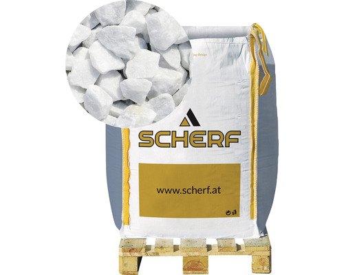 Kamenná drť mramorová kararská 16–25 mm bílá big bag 1000 kg
