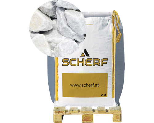 Kamenná drť mramorová 25–50 mm oblačně bílá big bag 1000 kg