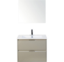 Koupelnový nábytkový set Sanox Porto barva čela oblázkově šedá ŠxVxH 71 x 170 x 51 cm s keramickým umyvadlem a zrcadlem