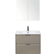 Koupelnový nábytkový set Sanox Porto barva čela cubanit grey ŠxVxH 71 x 170 x 51 cm s keramickým umyvadlem a zrcadlovou skříňkou