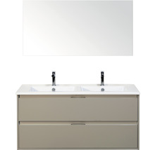 Koupelnový nábytkový set Sanox Porto barva čela oblázkově šedá ŠxVxH 121 x 170 x 51 cm s keramickým umyvadlem a zrcadlem