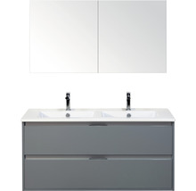 Koupelnový nábytkový set Sanox Porto barva čela ledově zelená ŠxVxH 121 x 170 x 51 cm s keramickým umyvadlem a zrcadlovou skříňkou