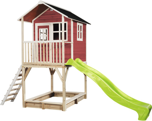 Dětský hrací domek se skluzavkou a pískovištěm do zahrady