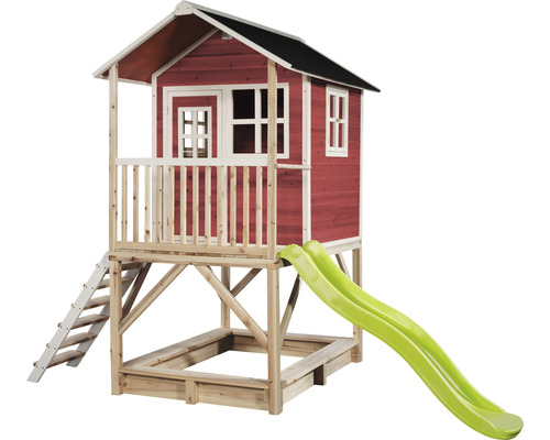 Dětský hrací domek se skluzavkou a pískovištěm