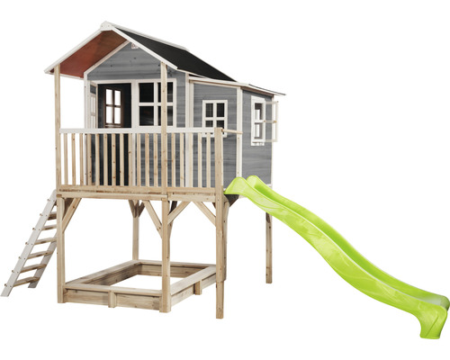 Dětský domek se skluzavkou a pískovištěm ze dřeva