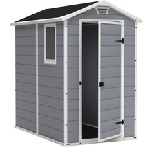 Zahradní bouda s oknem a otevřenými dvoukřídlými dveřmi