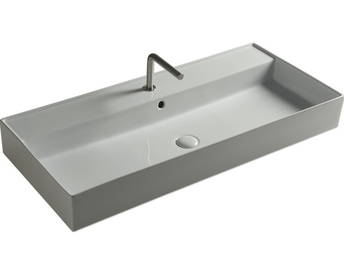 Obdélníkové keramické umyvadlo na desku s baterií