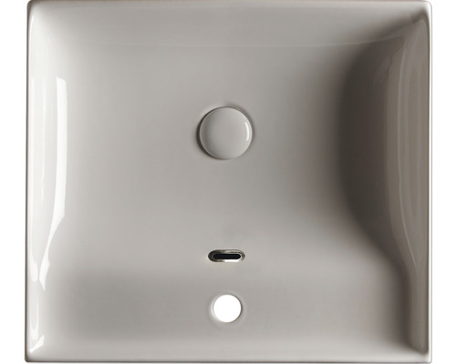 Keramické umyvadlo čtvercového tvaru s odtokovou armaturou