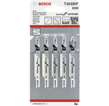 Pilové listy Bosch T101BIF do přímočaré pily, vhodné na lamino, v balení po pěti kusech