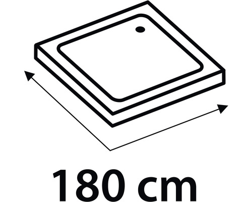 Obrázek sprchové vaničky o rozměrech 180 cm