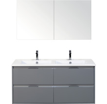 Koupelnový nábytkový set Sanox Porto barva čela ledově zelená ŠxVxH 121 x 170 x 51 cm s keramickým umyvadlem a zrcadlovou skříňkou