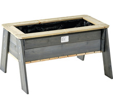 Dřevěný vyvýšený záhon s logem EXIT