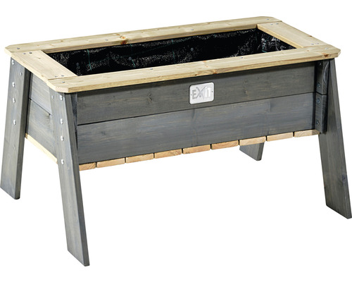 Dětský vysoký záhon EXIT Aksent dřevěný L Dřevěný vyvýšený záhon s logem EXIT