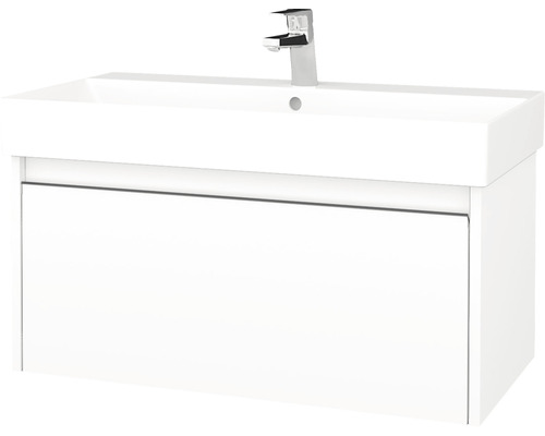Koupelnová skříňka s umyvadlem Dřevojas Bono 81x39 cm bílá matná umyvadlo Glance 277604