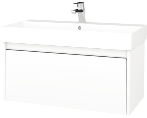 Koupelnová skříňka s umyvadlem Bono 81x39 cm bílá matná umyvadlo Glance 277604 Skříňka pod umyvadlo s umyvadlem a baterií