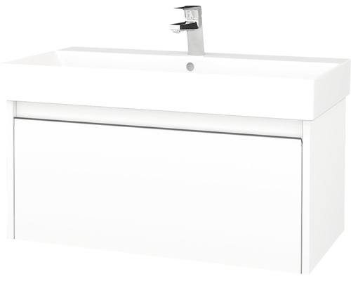 Koupelnová skříňka s umyvadlem Dřevojas Bono 81x39 cm bílá umyvadlo Glance 277598