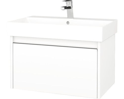 Koupelnová skříňka s umyvadlem Dřevojas Bono 66x39 cm bílá umyvadlo Glance 277505