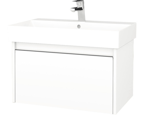 Koupelnová skříňka s umyvadlem Bono 66x39 cm bílá matná umyvadlo Glance 277512 Bílé umyvadlo se skříňkou s umyvadlem a zásuvkou