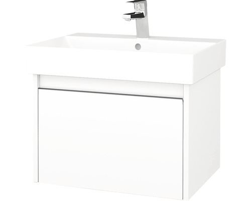 Koupelnová skříňka s umyvadlem Dřevojas Bono 56x39 cm bílá matná umyvadlo Glance 277420