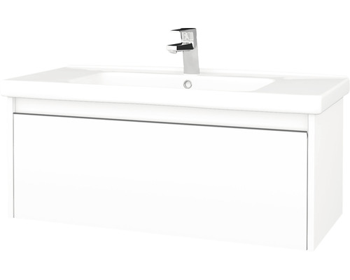 Koupelnová skříňka s umyvadlem Dřevojas Bono 96x39 cm bílá umyvadlo Harmonia 204211