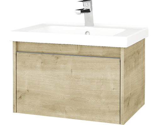 Koupelnová skříňka s umyvadlem Bono 61x39 cm Arlington umyvadlo Harmonia 203986 Umyvadlo se skříňkou, dřevěný dekor a umyvadlo na desku