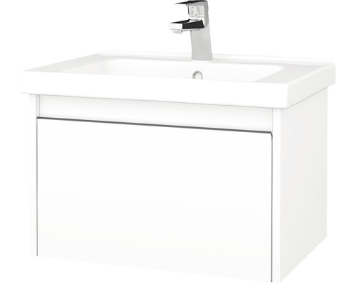 Koupelnová skříňka s umyvadlem Dřevojas Bono 61x39 cm bílá matná umyvadlo Harmonia 204051