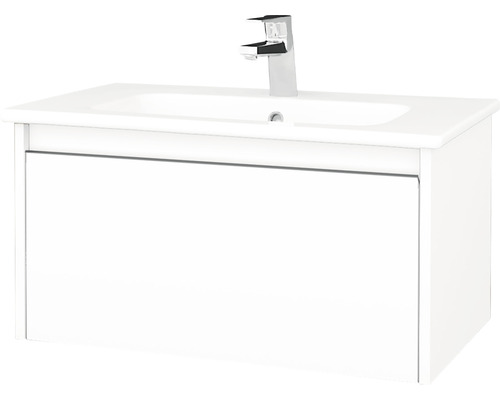 Koupelnová skříňka s umyvadlem Dřevojas Bono 74x39 cm bílá umyvadlo Euphoria 203603