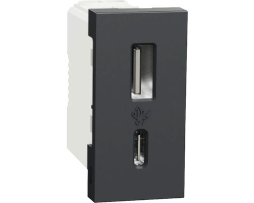 USB zásuvková vložka s USB-A a USB-C konektorem