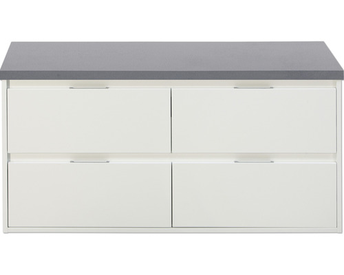 Koupelnová skříňka pod umyvadlo Sanox Porto barva čela bílá vysoce lesklá ŠxVxH 120 x 59 x 50 cm umyvadlová deska Icegreen Koupelnová skříňka pod umyvadlo Sanox Porto barva čela bílá vysoce lesklá ŠxVxH 120 x 59 x 50 cm umyvadlová deska Icegreen