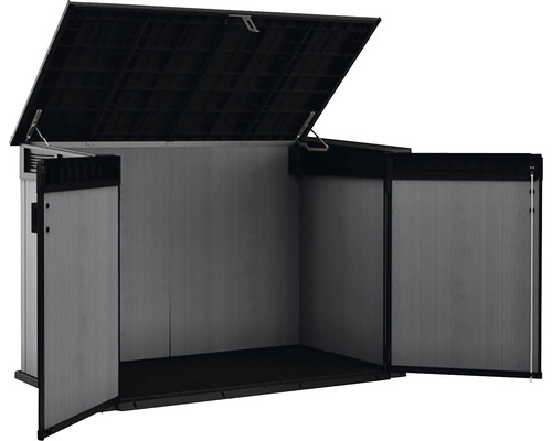 Otevřený plastový zahradní domek se sklopnou střechou