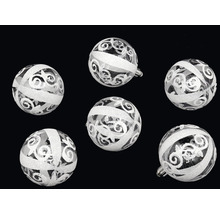 Šest vánočních koulí s dekorem