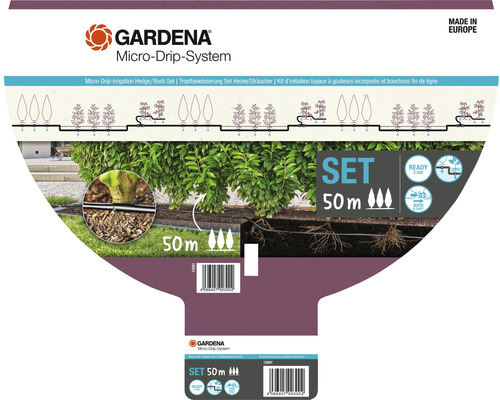 Sada Gardena Micro-Drip-System pro zavlažování živých plotů a keřů, 50 metrů