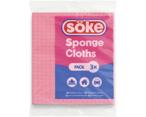 Söke houbové utěrky, balení po třech kusech