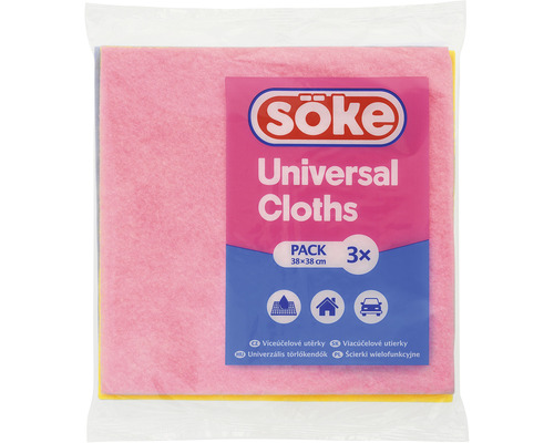 Söke Univerzální čisticí utěrky, balení 3 kusů, 38x38 cm