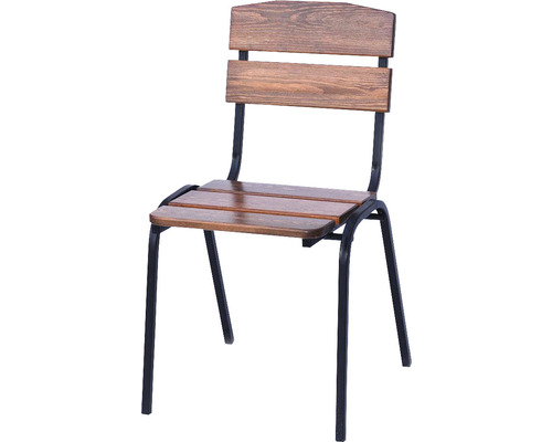 Židle s dřevěným a kovovým rámem