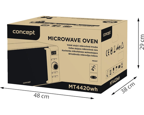 Balení mikrovlnné trouby Concept o rozměrech 48 x 38 x 29 cm