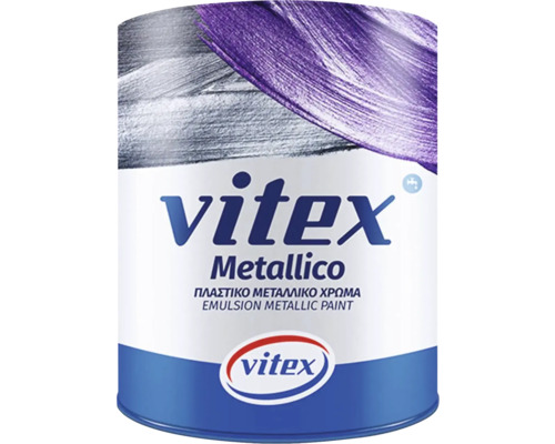 Emulzní barva Vitex Metallico v kbelíku s barvou