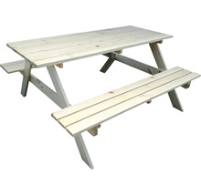 Zahradní sestava stůl s lavicemi dřevěná PIKNIK 160 cm přírodní-thumb-0