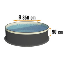 Kruhový bazén o rozměrech 350 cm v průměru a 90 cm na výšku